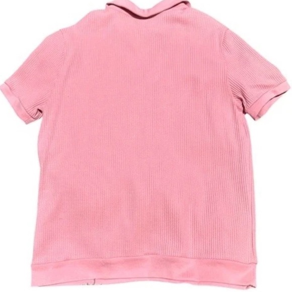 Dandy Del Mar Cannes Shirt Waffle Knit Pink Spanish Rose Short Sleeve XL - Picture 4 of 9